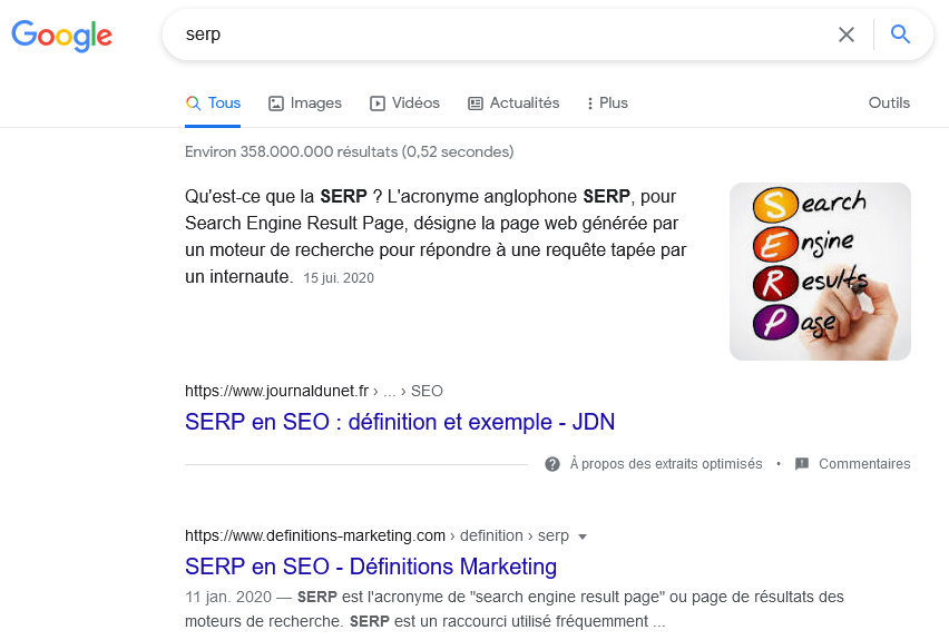 Recherche SERP