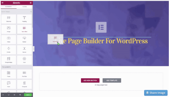 Page Builder Glisser deposer.