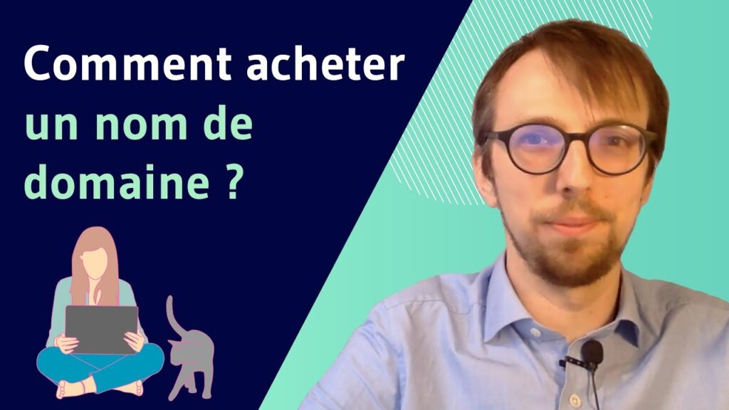 Homme avec lunettes expliquant comment acheter un nom de domaine
