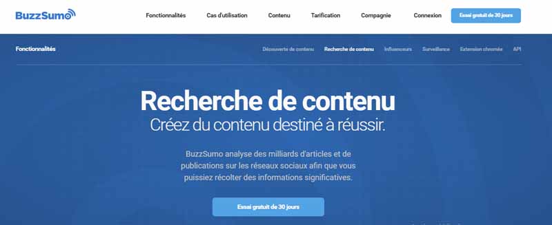 Site web Buzzsumo