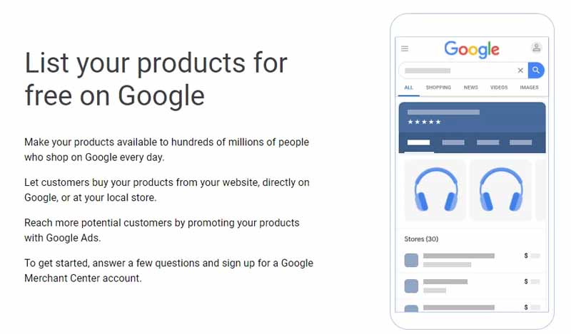 Listez vos produits gratuitement sur Google