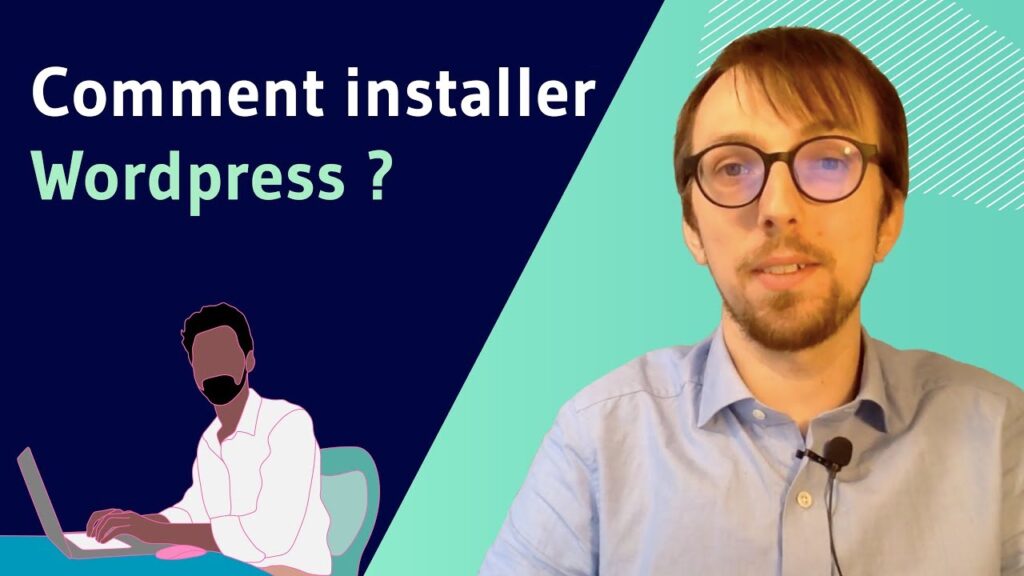 Deux hommes discutent d'installation WordPress devant ordinateur portable