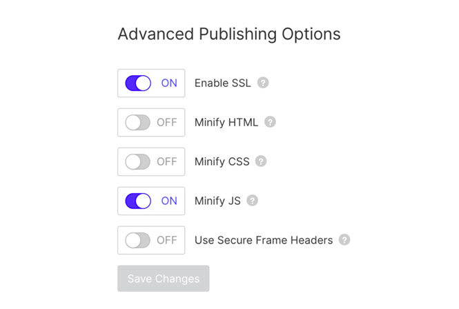  Advanced Publishing Options