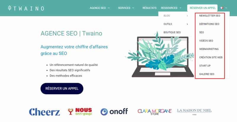 Thematiques du site twaino