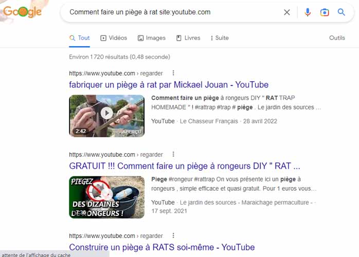 Recherche piege a rat youtube