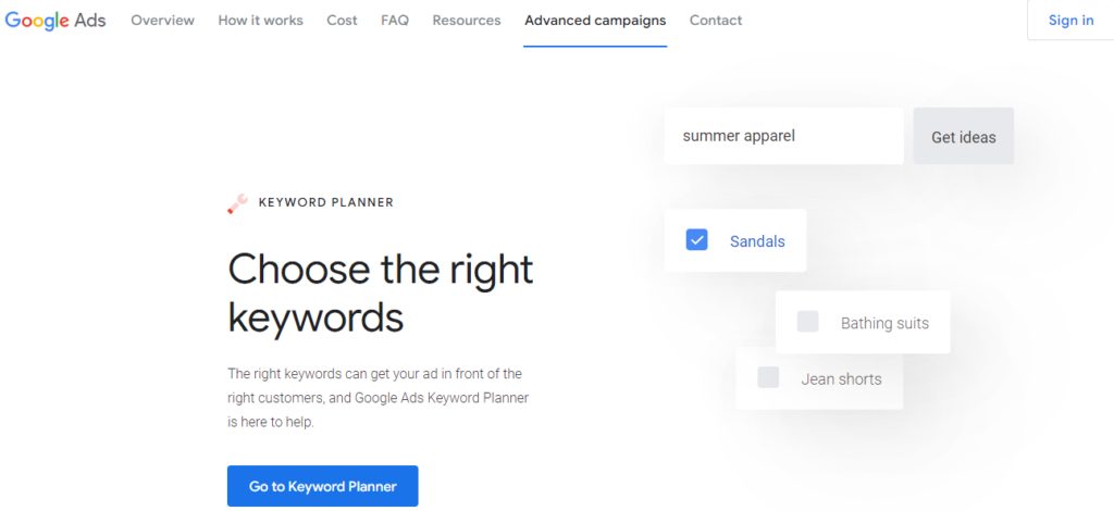 Google Keyword Planner