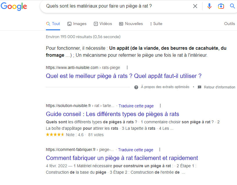 Recherches google- mots-clés à longue traîne