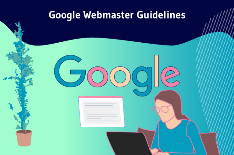 Femme travaillant sur ordinateur portable avec logo Google, illustration design moderne