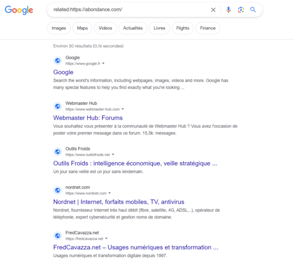 Opérateur de recherche Related