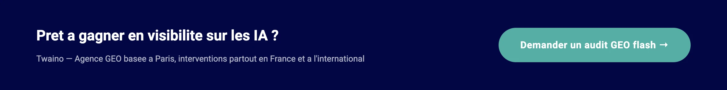 Infographie GEO - Twaino agence GEO Paris audit gratuit