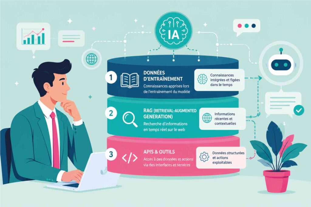 Dados de treinamento, RAG, APIs