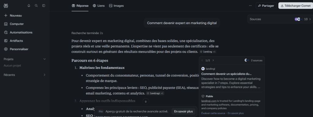 Effectuer un test de l'invite de commande en mode contrôlé