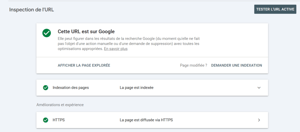 Inspection d'URL