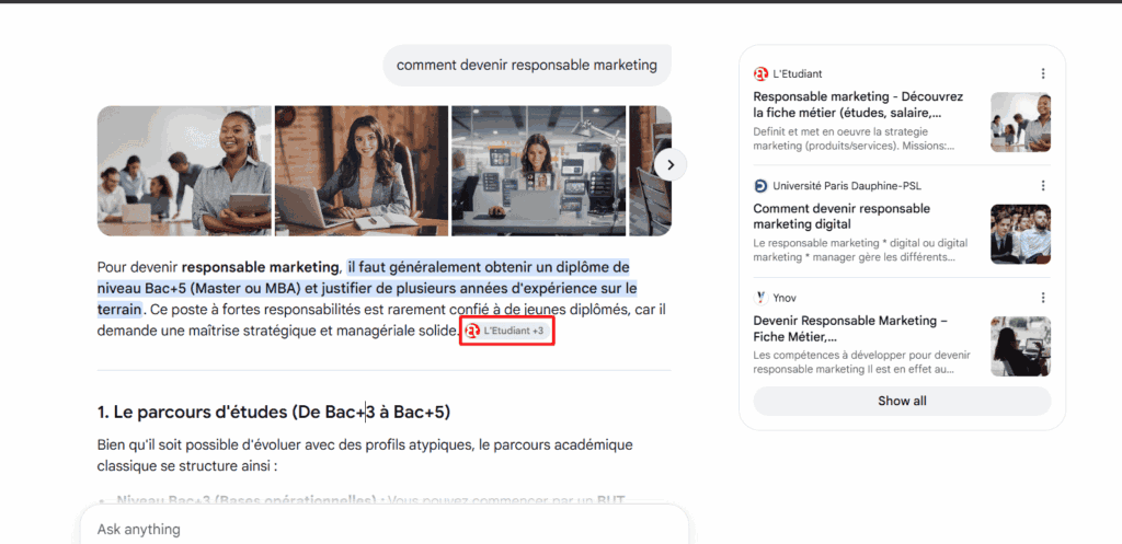 Quel fragment remporte la place de citation