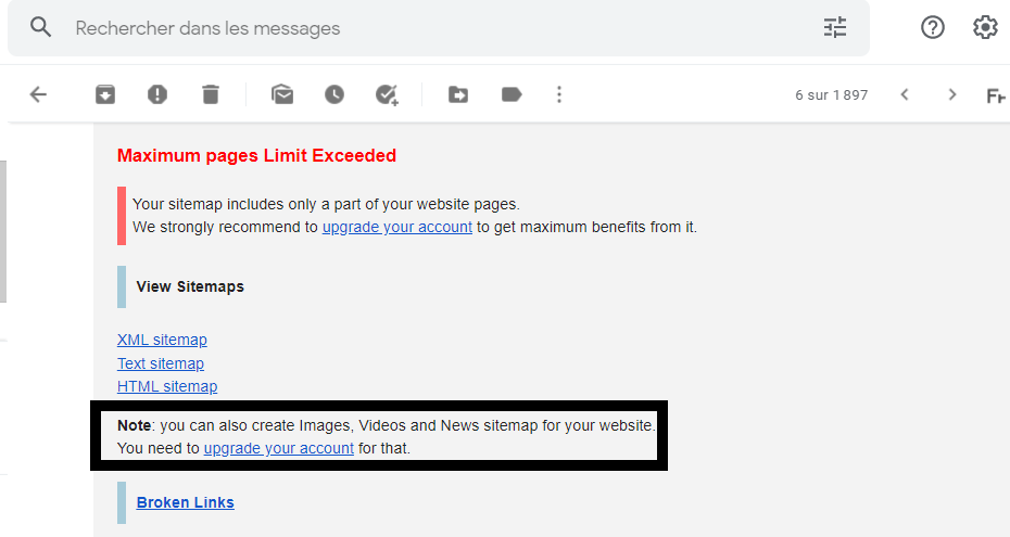 Facturation plan sites vidéos par mail_XML sitemap