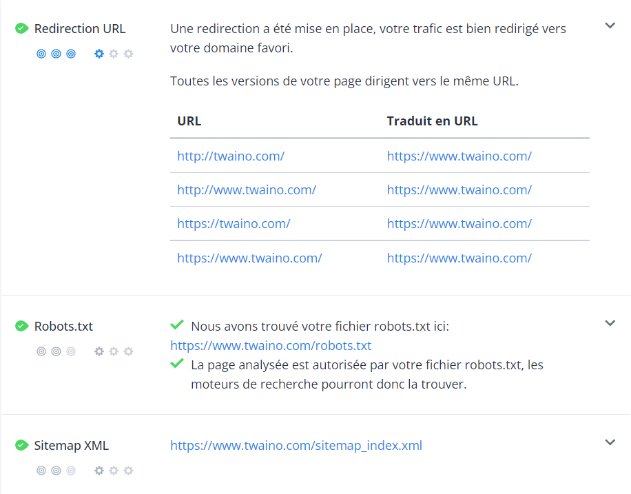 Redirection URL WooRank