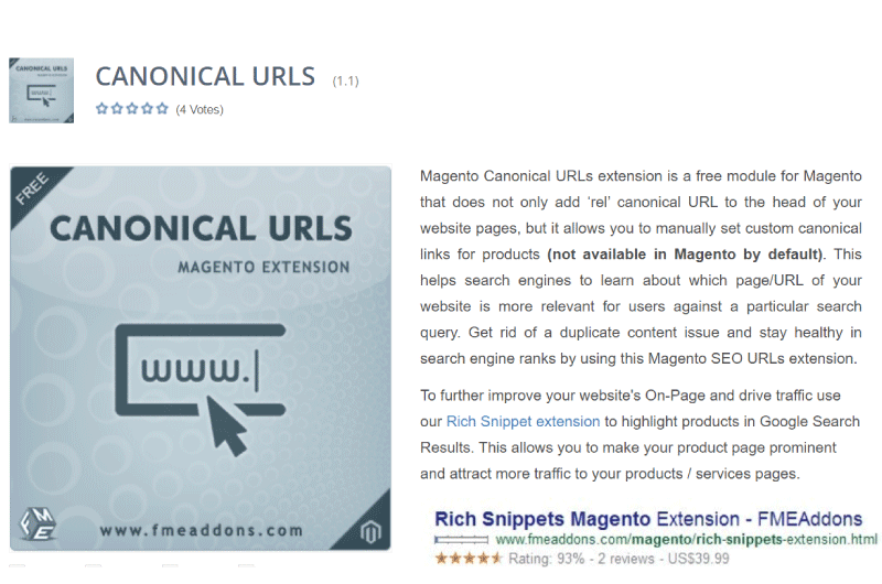 Adresses Magento Canonical Urls