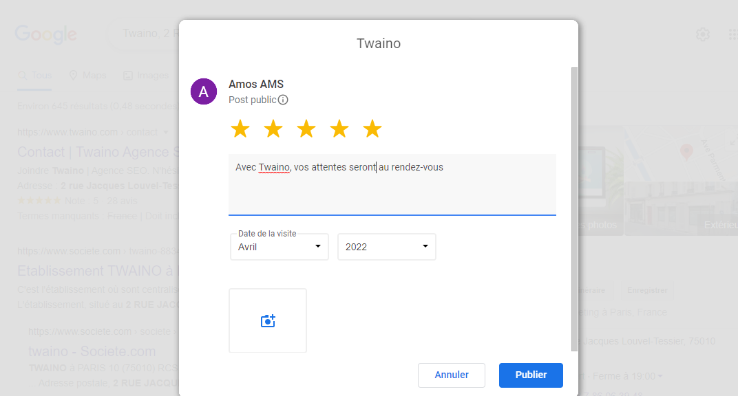 Page formulaire d avis automatique