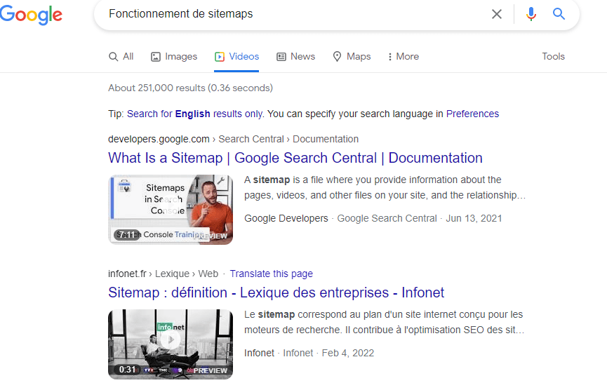 Générateur de plan de sites vidéo_XML sitemap