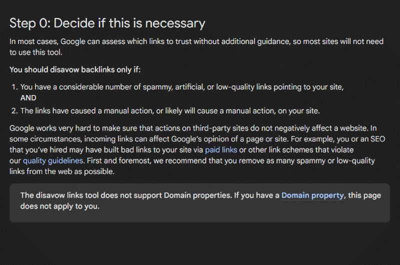 Disavow links
