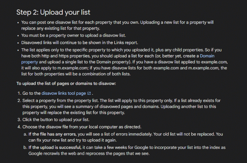 Disavow links