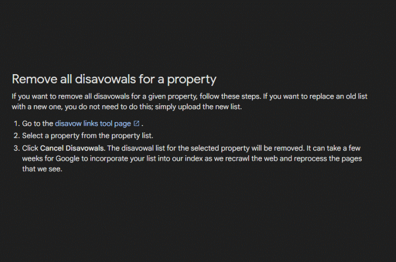 Disavow links