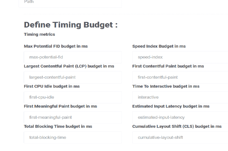 Google Lighthouse Budget Generator