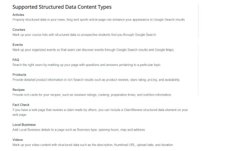 Google Structured Data