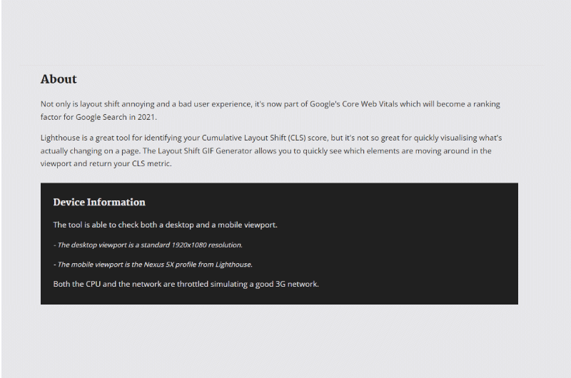 Layout Shift GIF Generator