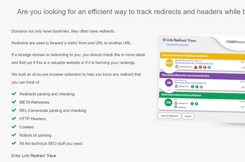 Link Redirect Trace