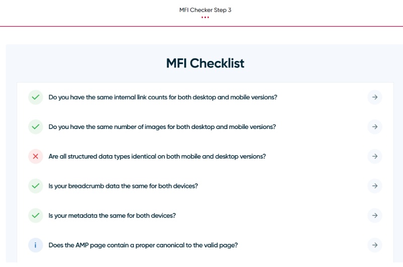 Mobile First Index Checker