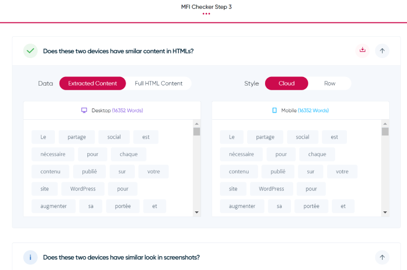 Mobile First Index Checker