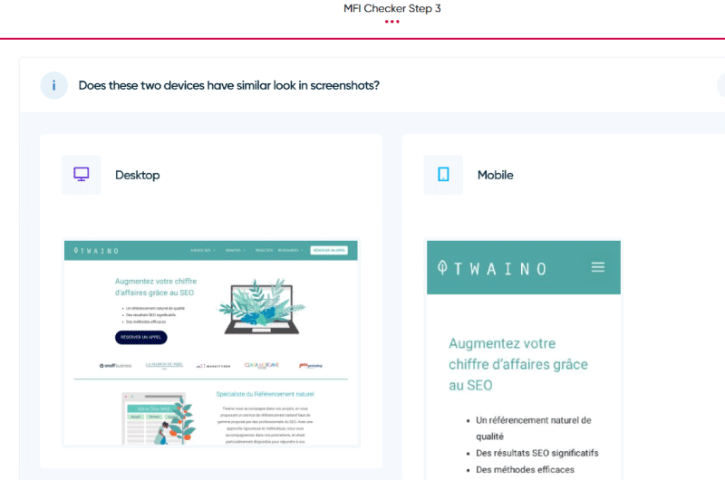 Mobile First Index Checker