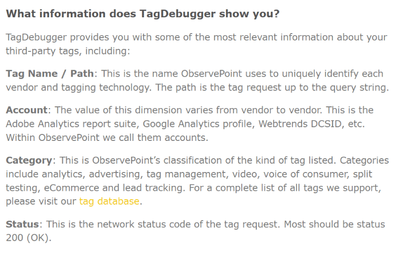 Debug your Tags