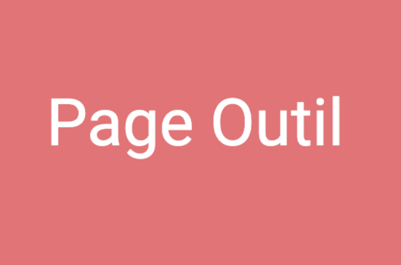 Page Outil