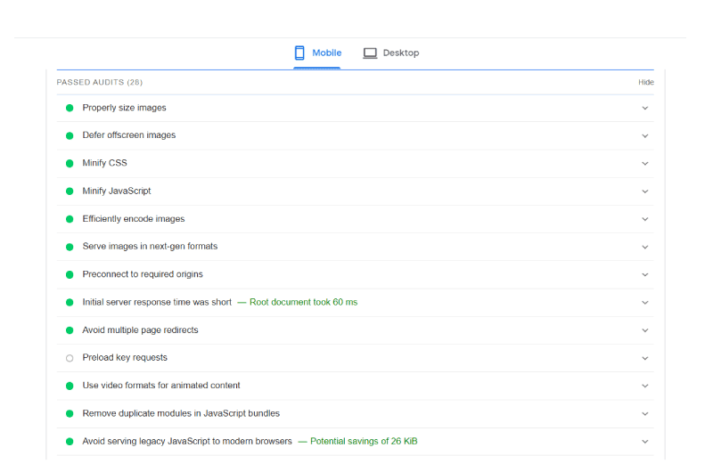 Page Speed Insight