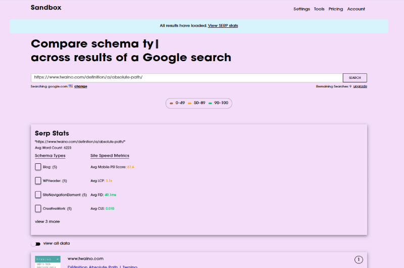 Compare Website Speed