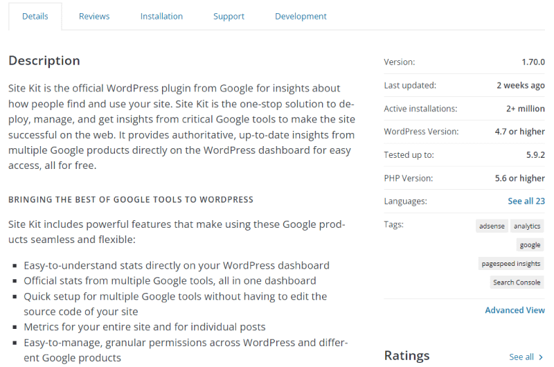 Sitekit (Plugin WP)