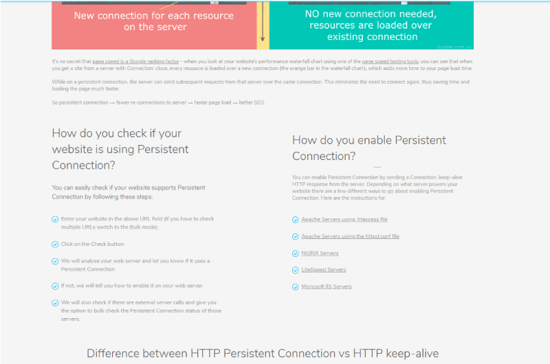Check Persistent Connection