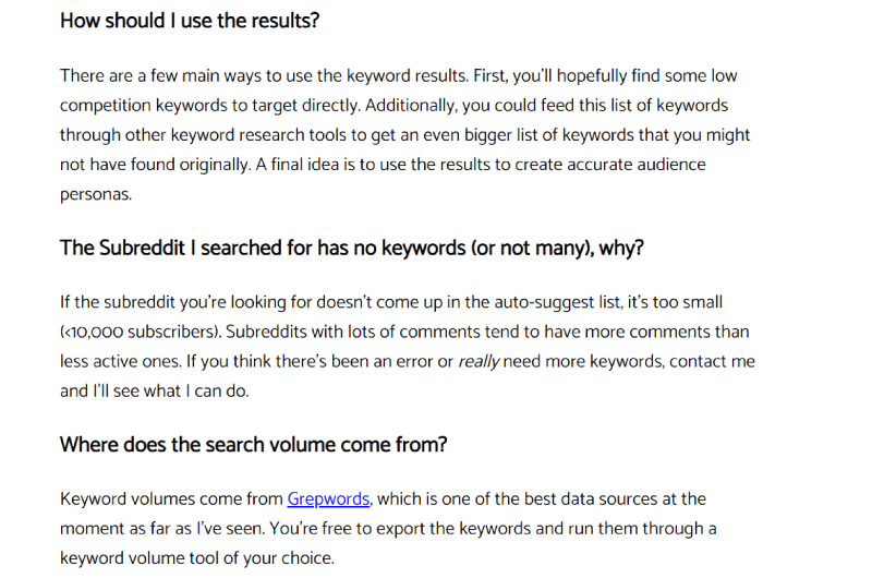 Keywords in Reddit