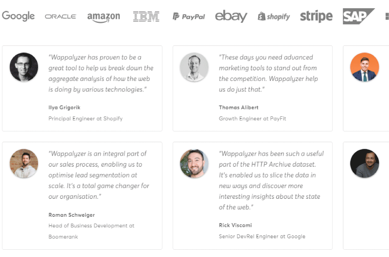 Identify technologies on websites