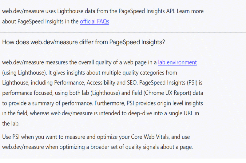 Measure page quality