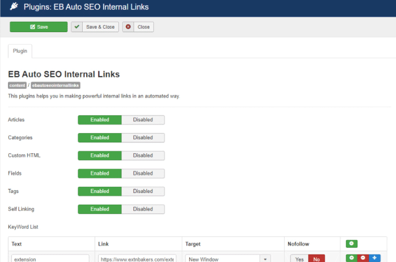 Automatic internal links
