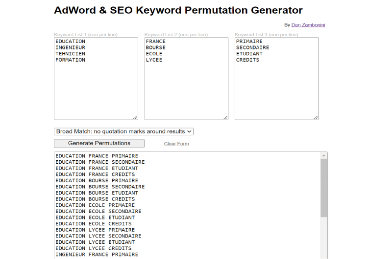 Keyword Generator
