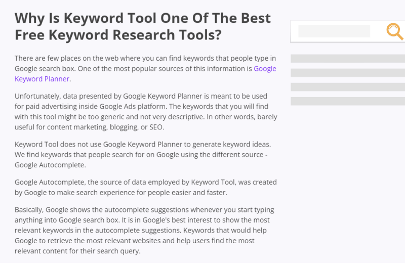Keywords with Google Autocomplete