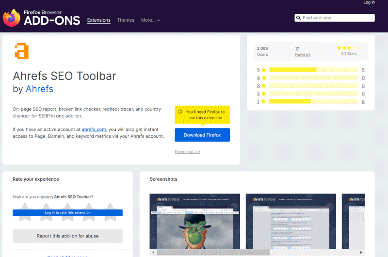 Toolbar SEO