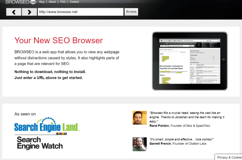 View as a search engine