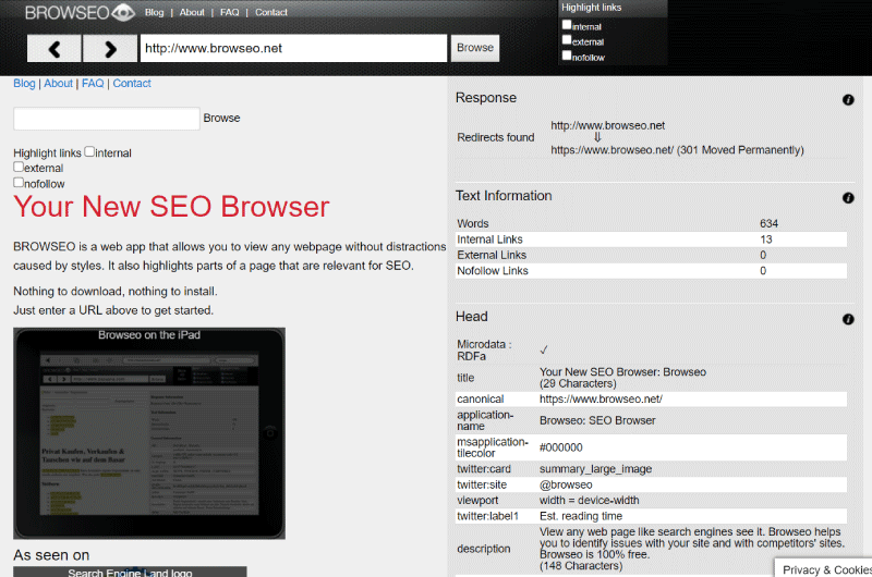 View as a search engine