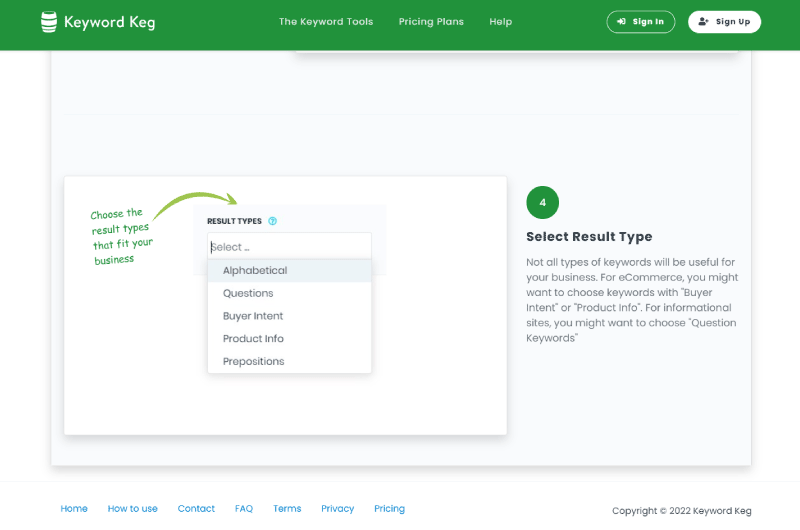 Find keywords