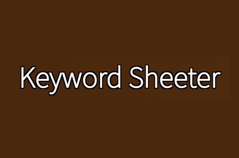 Keyword sheet